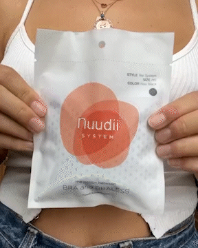 GIF of the Nuudii packaging being teared open