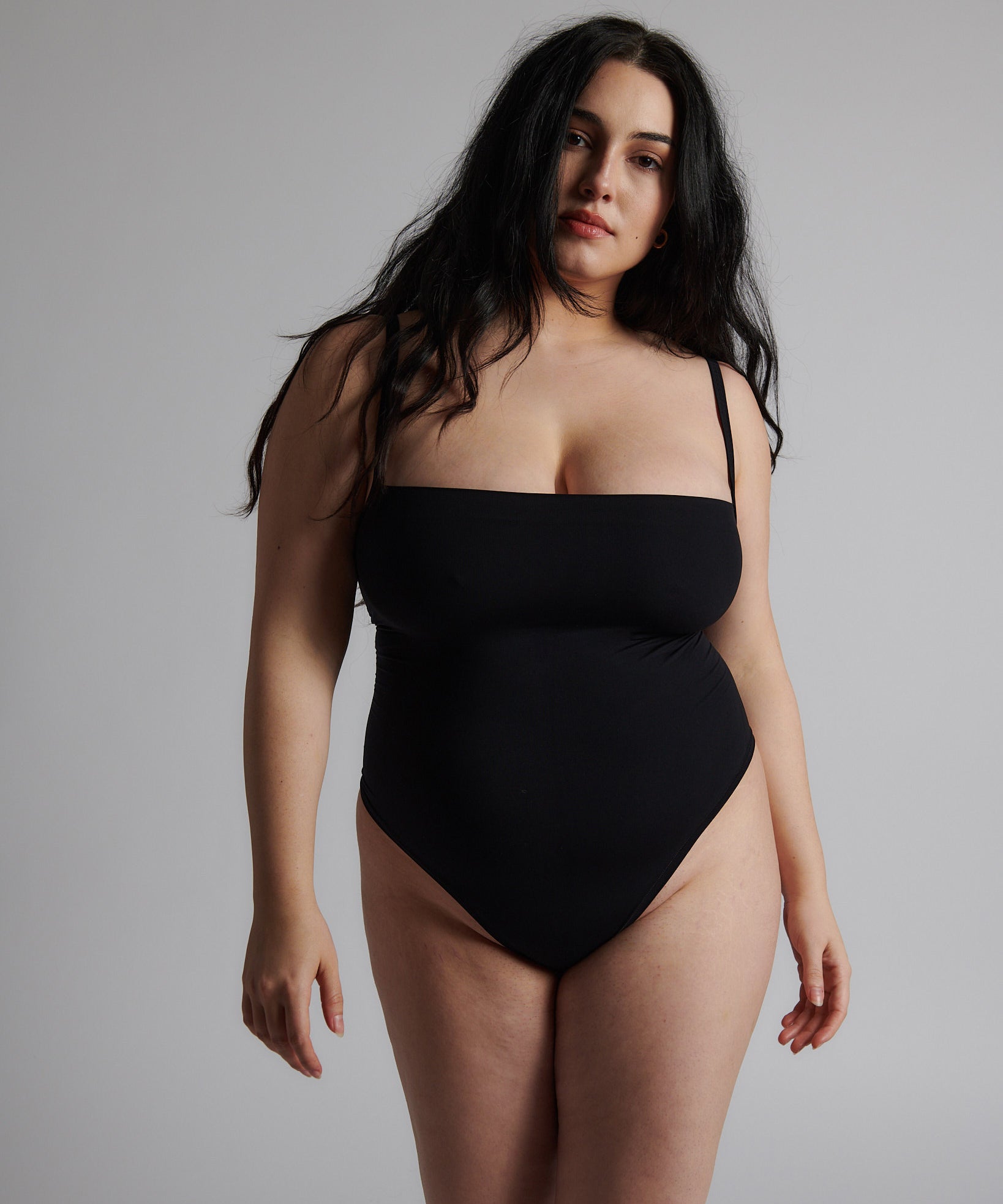 Square Neck Bodysuit Black