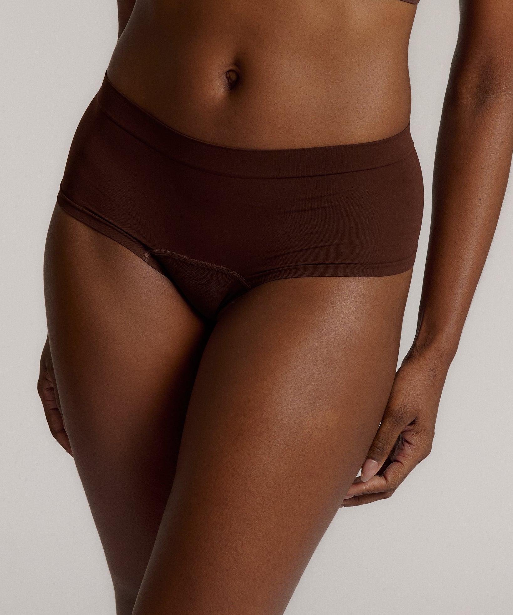 This image features the Cheekii Mocha, a stylish and comfortable women's cheekii underwear that showcases a rich mocha color. 