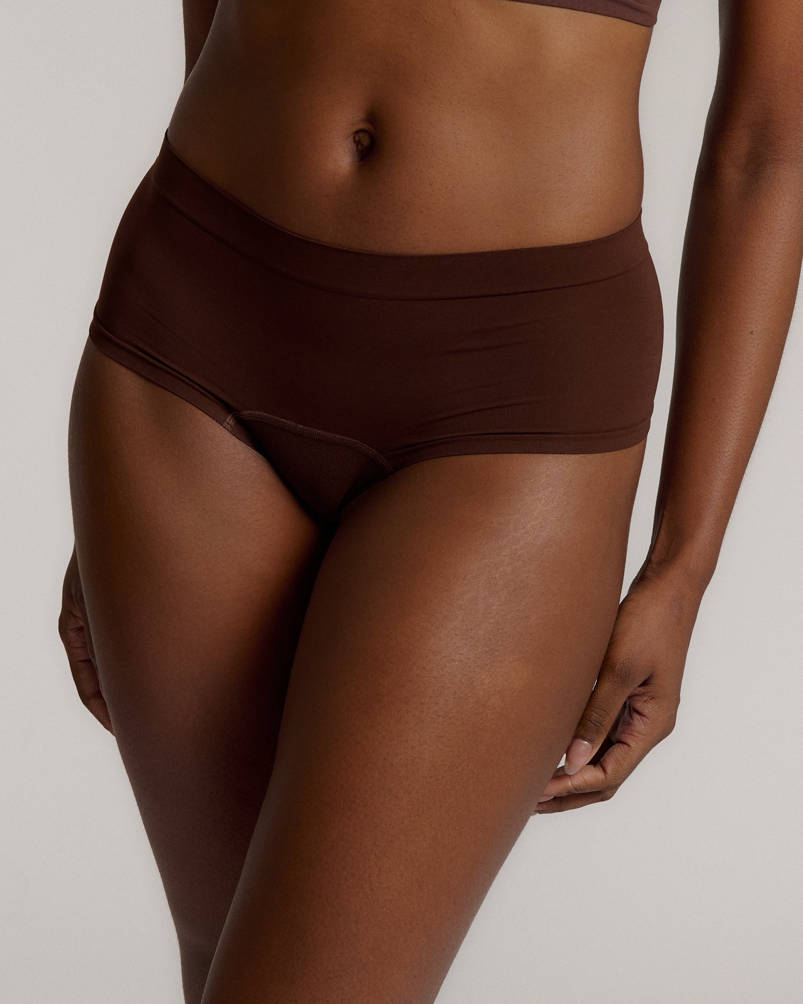 This image features the Cheekii Mocha, a stylish and comfortable women's cheekii underwear that showcases a rich mocha color. 