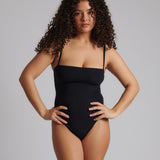 Square Neck Bodysuit Black