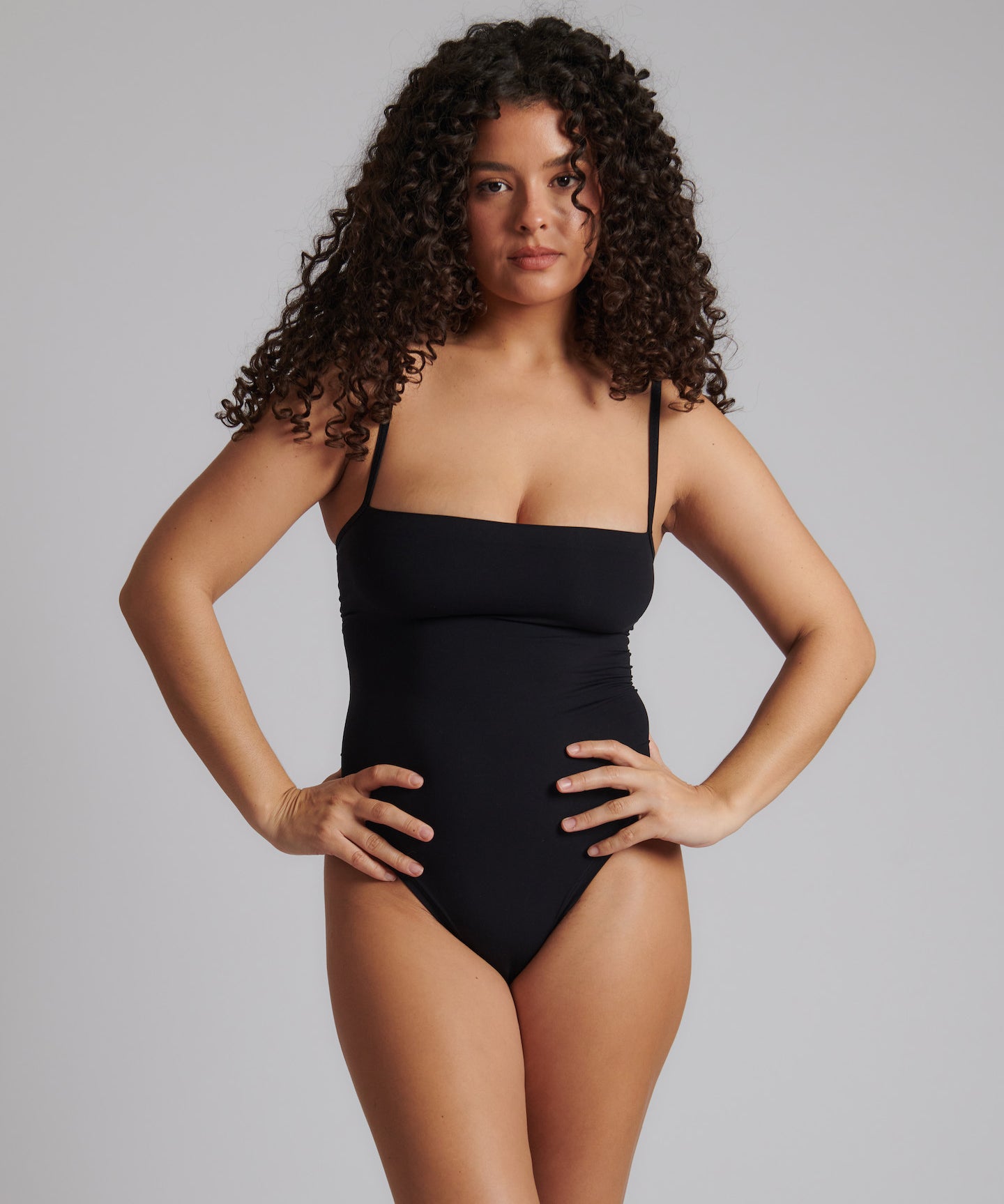 Square Neck Bodysuit Black