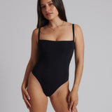 Square Neck Bodysuit Black