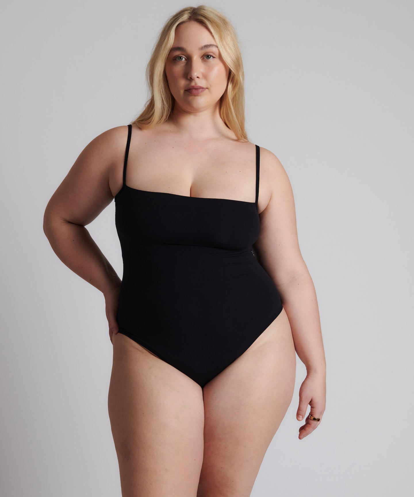 Square Neck Bodysuit Black