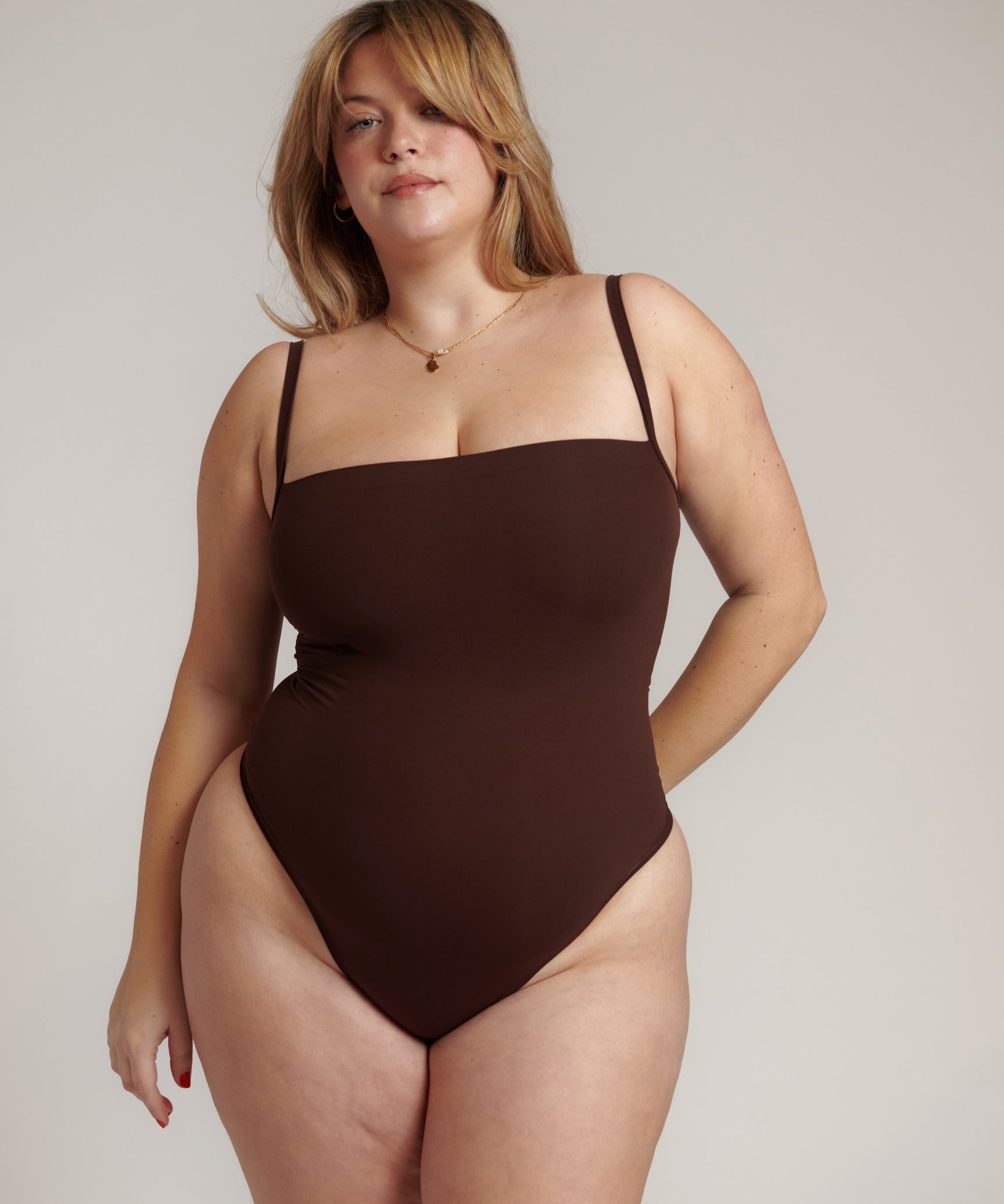 Square Neck Bodysuit Mocha