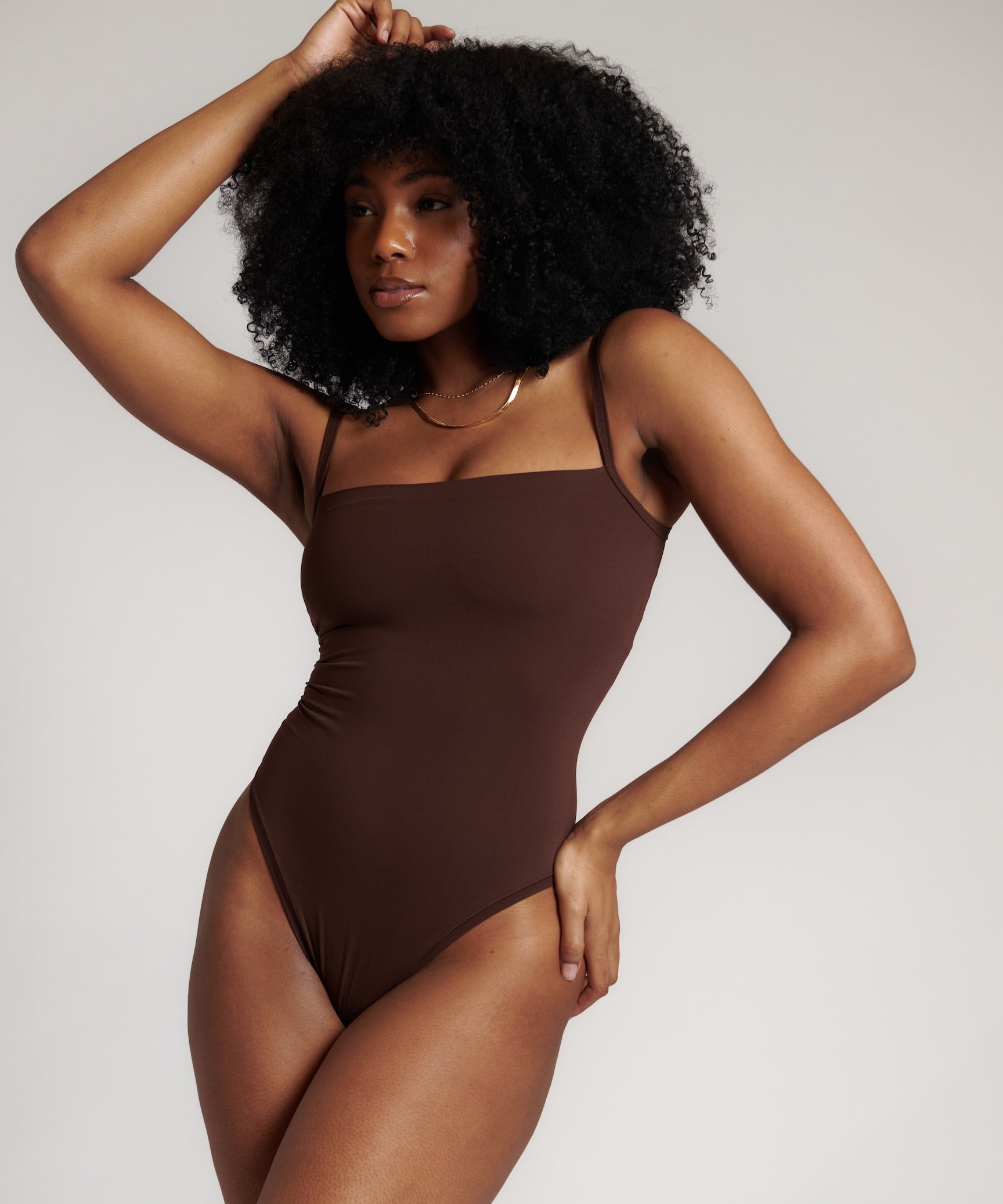 Square Neck Bodysuit Mocha