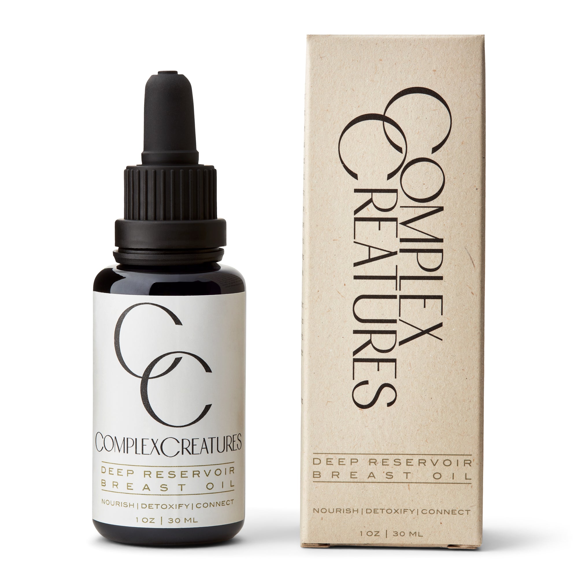 Bottle and Box of Complex Creatures Deep Reservoir Breast Oil