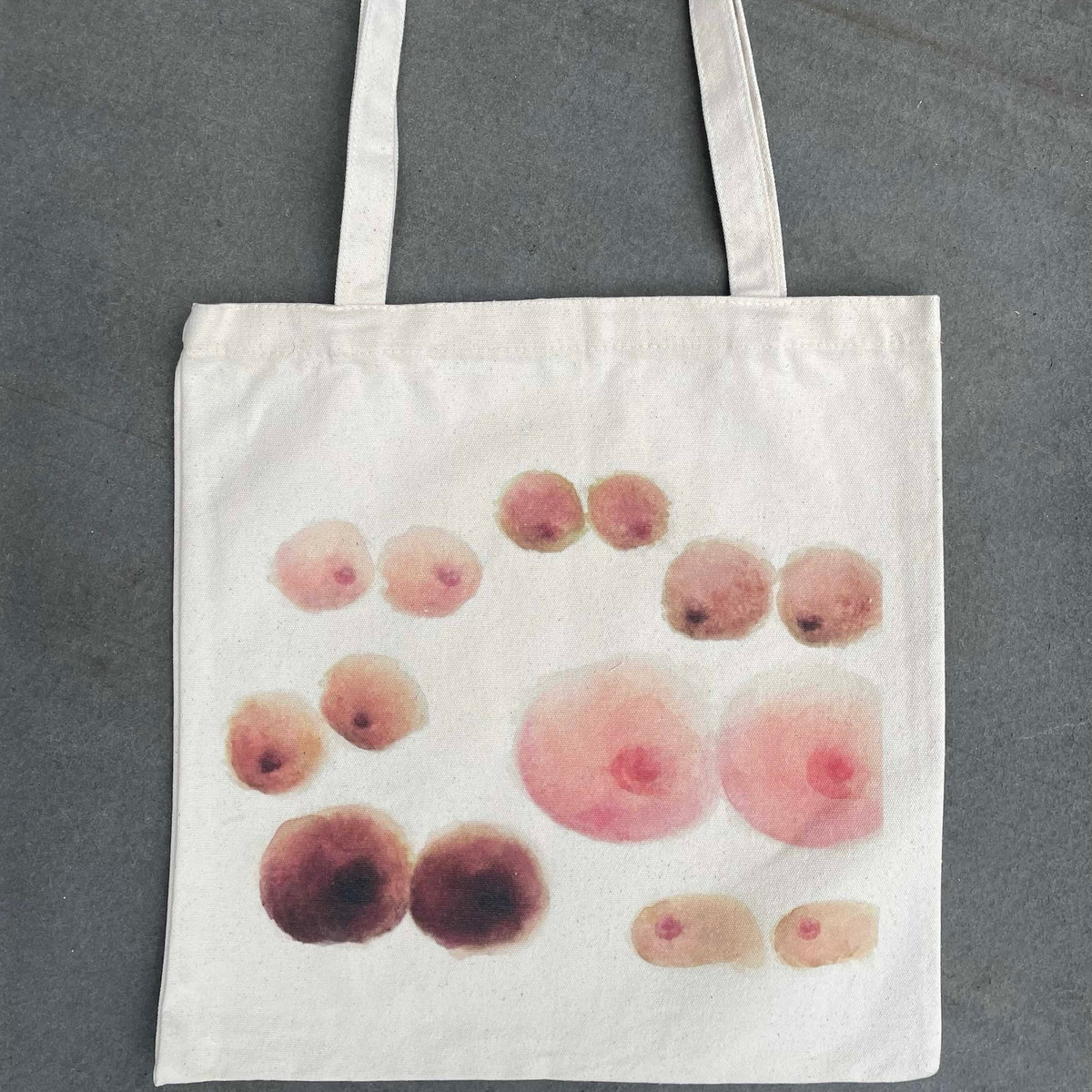Tote bag with boob artwork print
